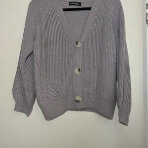 Women's Purple Button-Up Sweater